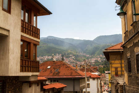 SARAJEVO / BOSNIA AND HERZEGOVINA - September 2, 2018:   One of street close to the center of Sarajevo, Bosnia and Herzegovinaのeditorial素材