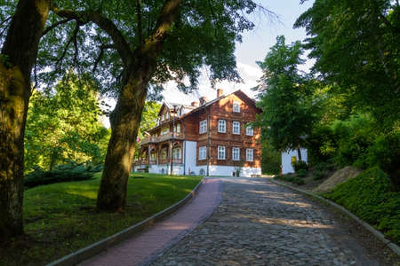 Zwierzyniec/Poland - May 24, 2018: Former Palace of Zamoyski family. Now belongs to authorities of Roztocchia National Park in Zwierzyniec, Roztocze National Park, Poland.のeditorial素材
