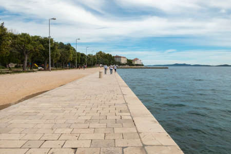 Waterfront of Zadar, facing the Adriatic Sea, Croatia. On second plane University of Zadar.