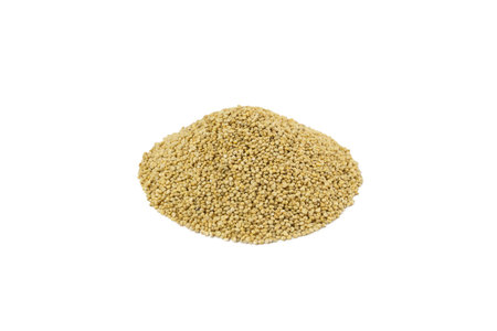 quinoa heap isolated on white background. nutrition. food ingredient.の写真素材