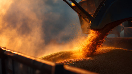 Additional wide shots capturing rural wheat fields glowing under morning sunlight with distant farmhouses on the horizon.の素材