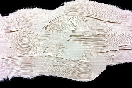 Thick white strokes curve across a black canvas, creating a tactile, abstract composition with ridges and grooves.の素材