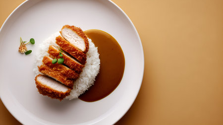 Golden pork and rich curry evoke clarity, ritual, and editorial depth in comfort food storytelling. Microgreens and warm tones highlight texture, tradition, and plated precision.の素材