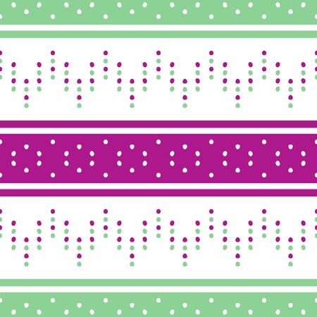 Abstract wave Dot Line Seamless Pattern Background Wallpaper. Combination calm colors of purple, white, and green. Pattern for Textile, fabric, and more.のイラスト素材