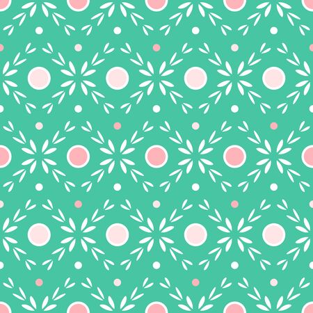 lovely Abstract Flower Seamless Pattern Background Wallpaper. Combination sweet calm colors of pink, and mint tosca. Floral Pattern for Textile Fabric and more.のイラスト素材