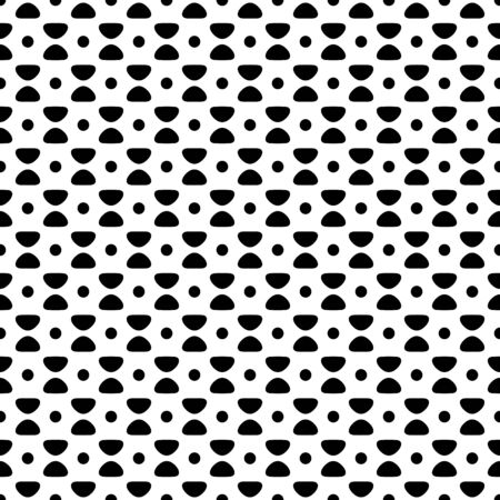 Simple Abstract Decorative Geometric Shape Tile Seamless Pattern Background Wallpaper. Pattern with Monochrome Black White color for textile, fabric, paper, and more.のイラスト素材