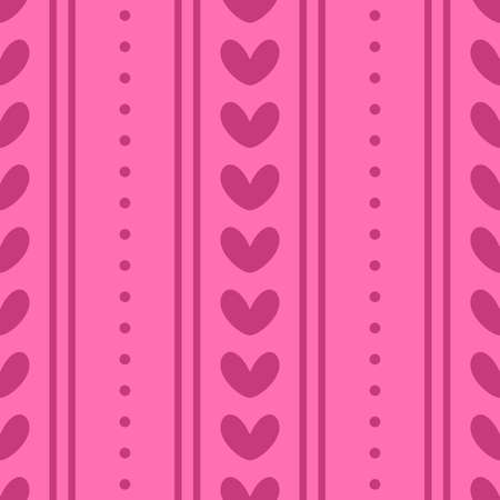 Simple Love Dot Line Vertical Decorative Pink Monochrome Seamless Pattern Background Wallpaper. Pattern for Textile, fabric, paper, print, interior, decor, etc.のイラスト素材