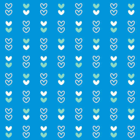 Simple Cute Mini Love Line Vertical Decorative Seamless Pattern Background Wallpaper. Combination colors of white, blue, gray, and mint. Pattern for Textile, fabric, paper, print, interior, decor, etcのイラスト素材