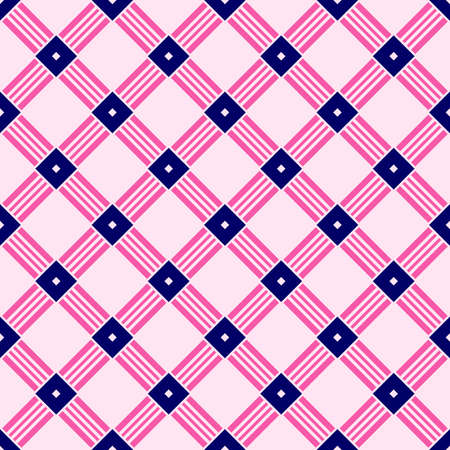 Simple Lattice Weave Grid Seamless Pattern Background Wallpaper. Combination colors of blue navy,...