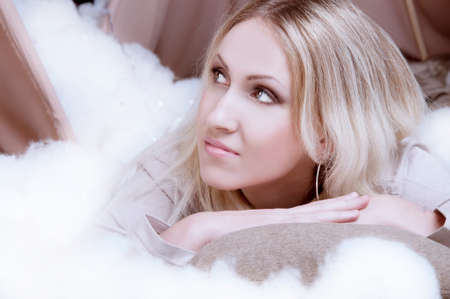 cute blonde girlの写真素材