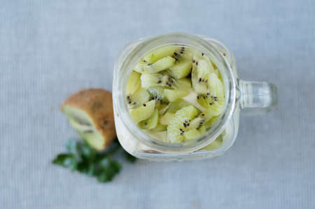 Healthy kiwi meal view from aboveの写真素材