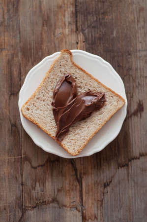 Sunday breakfast. Toast and peanut butter.の写真素材