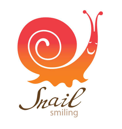 Snail smiling. Symbol Template. Vector Illustration.のイラスト素材