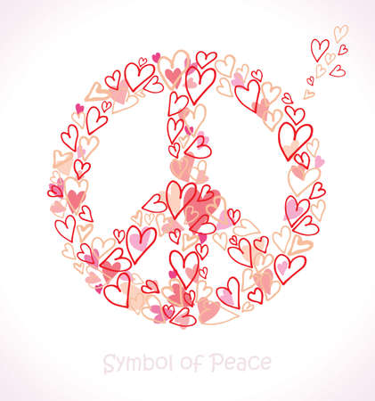 Beautiful symbol of peace. Symbol of Peace. Hearts.のイラスト素材