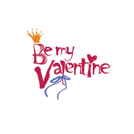 Be my Valentine. Handwritten funny lettering.のイラスト素材