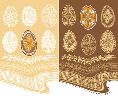 Easter pattern in ethnic styleのイラスト素材