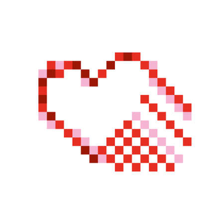 Heart Collapsing. Pixel art illustration.のイラスト素材