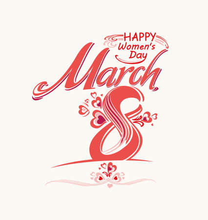 March 8 vector card with Eight. Template vector inscription.のイラスト素材