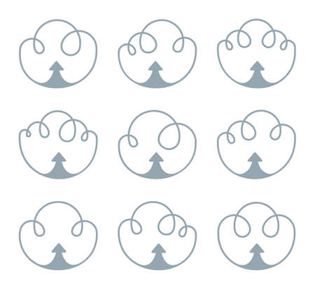 Clouds inward arrows simple icons.のイラスト素材