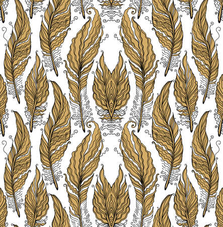 Luxury seamless pattern with feathers.のイラスト素材
