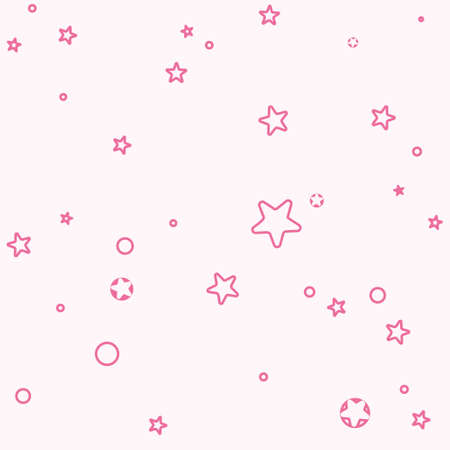 Simple seamless pattern of shape stars. Light pink background for girls.のイラスト素材