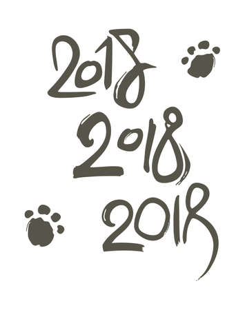 Vector template handwritten figures 2018.のイラスト素材
