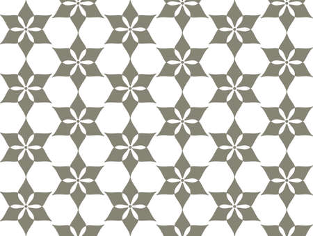 Decorative geometric flower grille. Seamless pattern with stylized ornament in oriental style.のイラスト素材