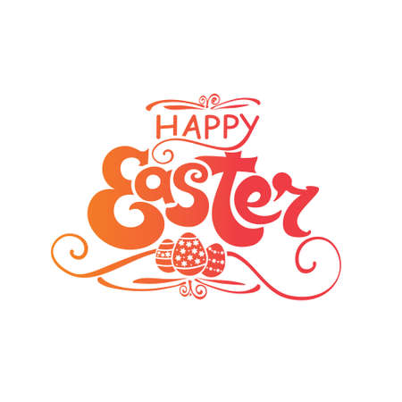 Happy Easter Typography Lettering Designのイラスト素材