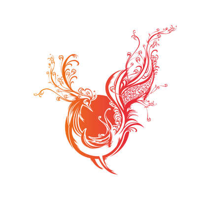 Sun Bird. Vector template Fantastic Bird.のイラスト素材