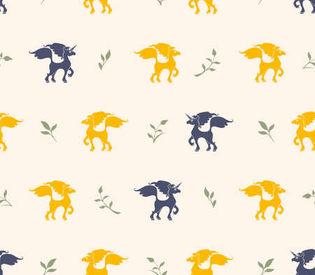 Twigs on a golden beige background. Flat  graphics for design.のイラスト素材