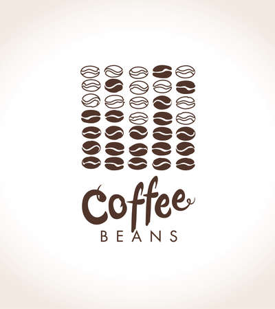 Coffee beans vector logo. Flat vector template for coffee shop.のイラスト素材