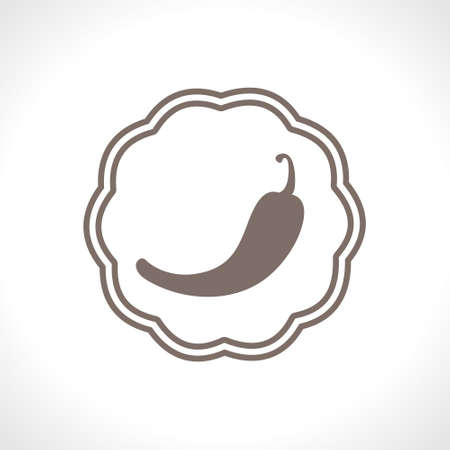 Hot red pepper. Flat vector icon. Food design. A simple image of a spicy food.のイラスト素材