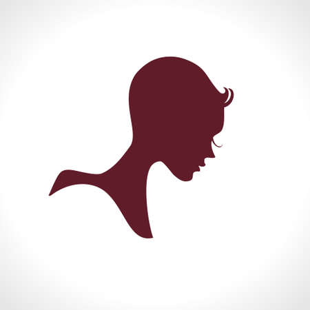 Vector silhouette of a female profile.のイラスト素材