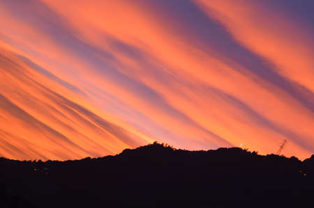Rare sunset with exceptional shades of redの写真素材