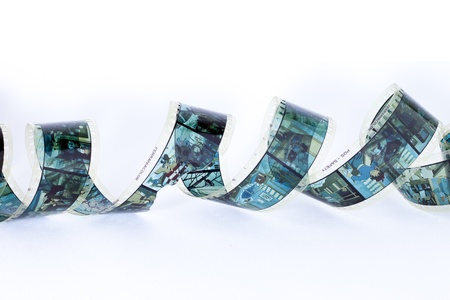 colorful wavy film strip on white backgroundのeditorial素材