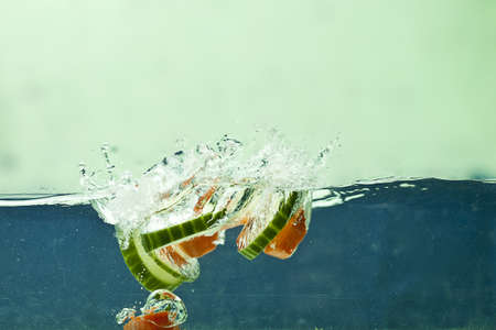 Fresh vegetable in the waterの写真素材