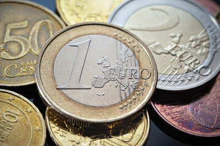 one euro two euro coin on a backgroundの写真素材