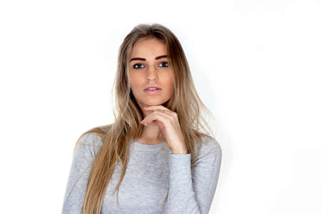 Young woman in the studioの写真素材