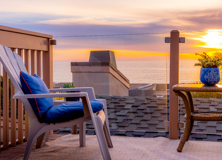 Sunset on the roof - Stock photoの写真素材