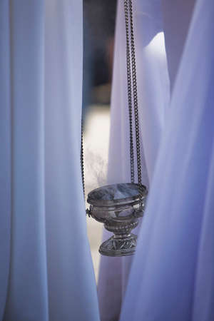 Censer of silver or alpaca to burn incense in the holy week, Spainの写真素材