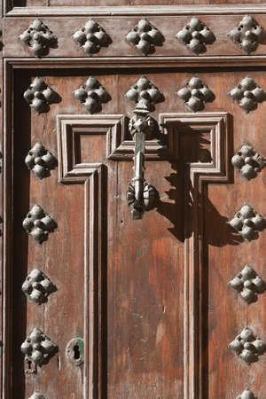 an old metal door handle knocker, Spainの写真素材