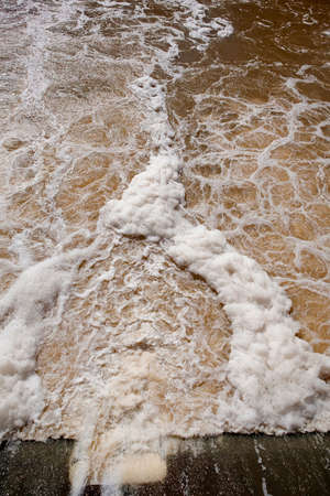 Expulsion of water after heavy rains in the embalse de Puente Nuevo, near Cordoba, Andalusia, Spainの写真素材