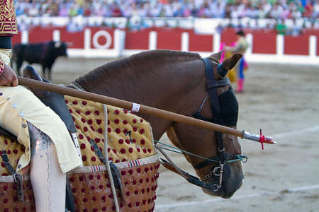 Picador bullfighter, lancer whose job it is to weaken bullのeditorial素材