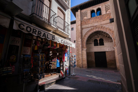 Granada, SPAIN - 16 february 2013  Corral del Carbon is an Andalusian alhondiga from the 14th century that served as a warehouse of merchandise, Oldest building in Granada, Andalusia, Spainのeditorial素材