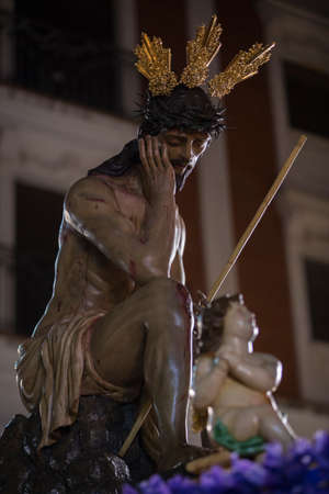Linares, jaen province, SPAIN - March 16, 2014  Our Father Jesus of humility, It represents the moment after the flogging and derision by the guard Roman in the courtyard of the Antonia fortress in Jerusalem  のeditorial素材