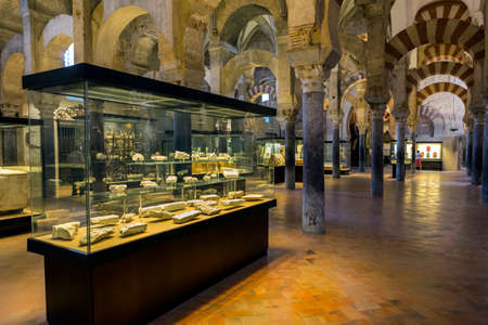 CORDOBA, SPAIN - September 27, 2015: Interior of Mosque-Cathedral, medieval Islamic mosque That was converted into a Catholic cathedral Christian,  Cordoba, Spainのeditorial素材