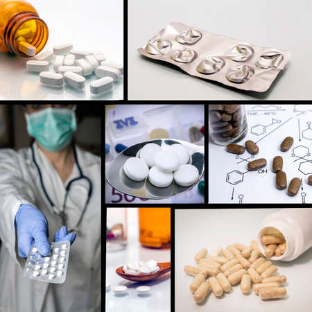 Pills collage. Medicine and healthの写真素材