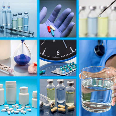 Medicine collageの写真素材
