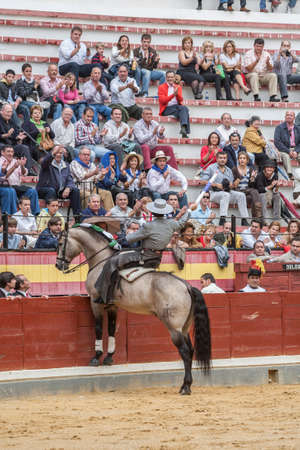 Jaen, SPAIN - October 13, 2008: Alvaro Montes, bullfighter on horseback spanish, Jaen, Spainのeditorial素材