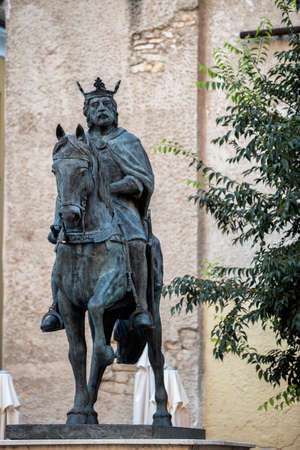 Sculpture of King Alfonso VIII in the Old Town of the city, work of the artist of Cuenca Javier...